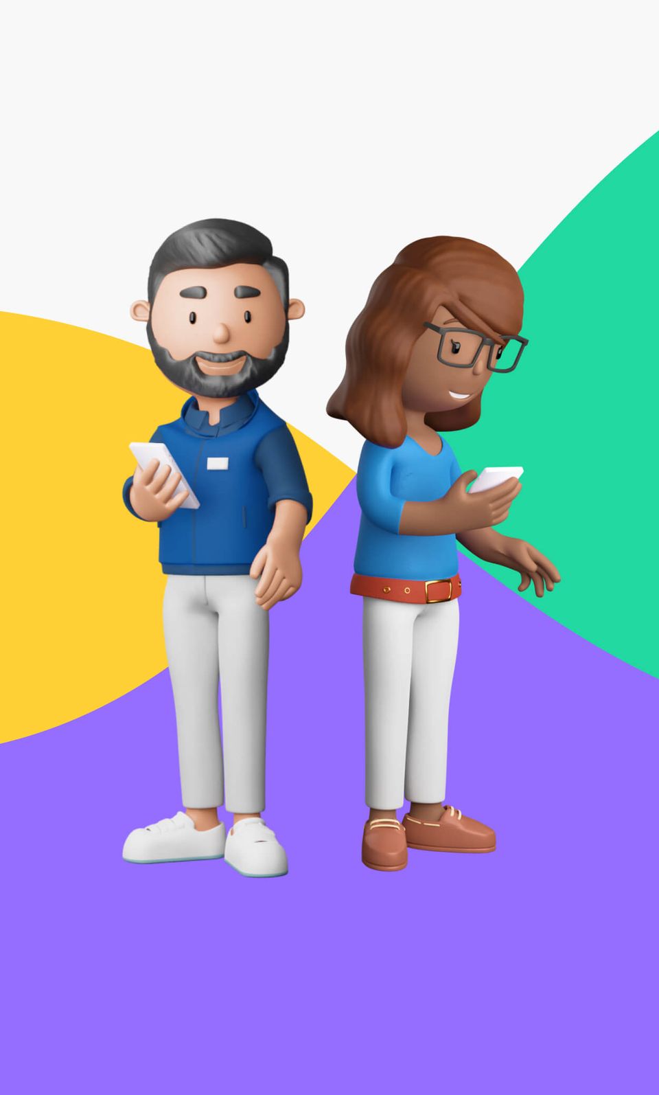 Characters from the HD Track patient application